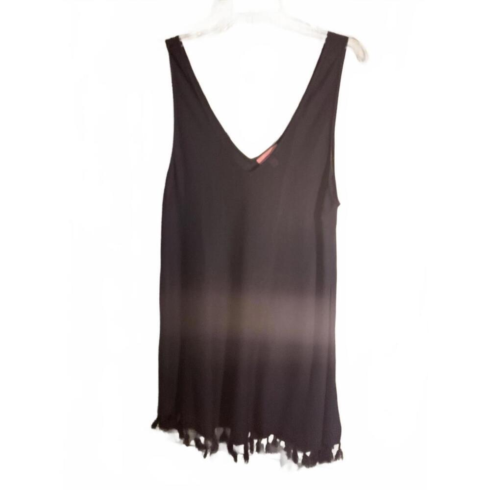 Lilly Pulitzer Navy V-Neck Semi Sheer Knit Swim Coverup with Fringe XL - Picture 1 of 8
